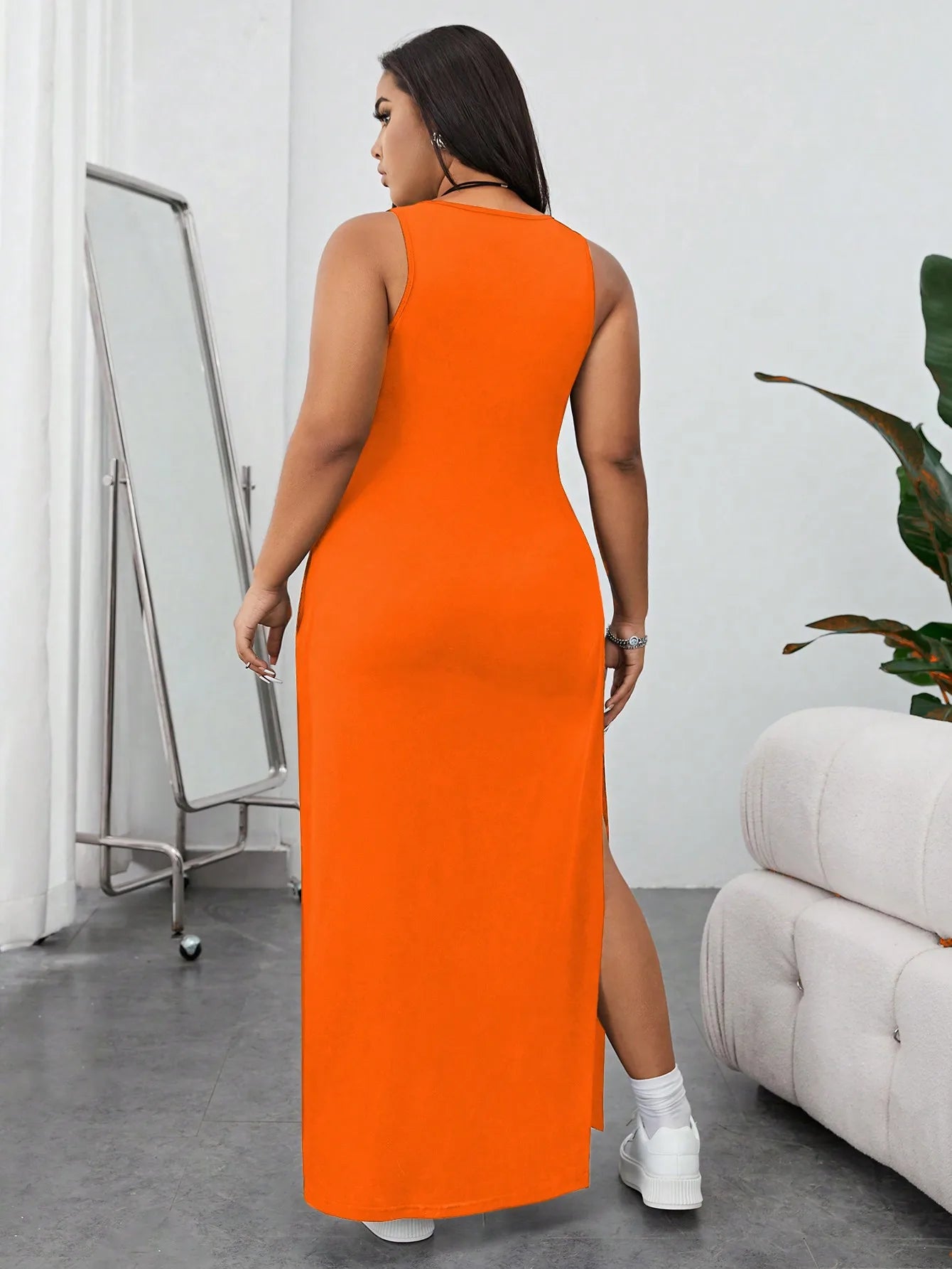 Plus Size Split Thigh Maxi Dress