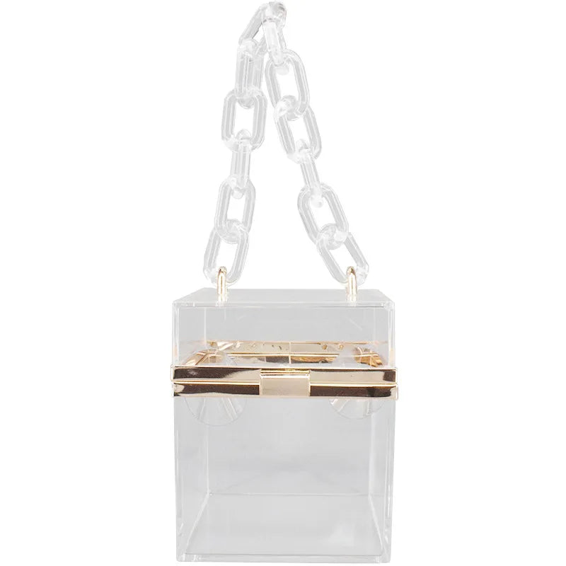 Transparent Square Acrylic Hand Bag