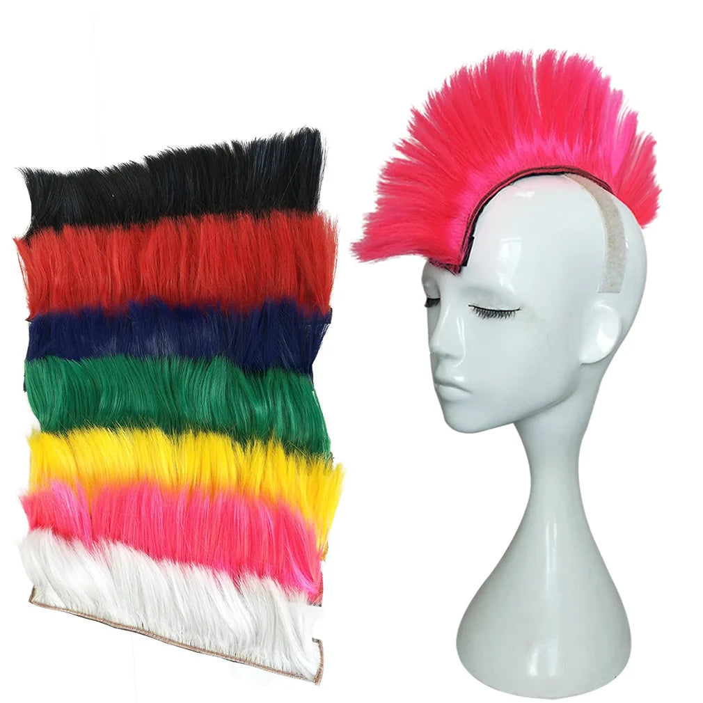 Punk Mohawk Synthetic Wigs Helmet Decoration