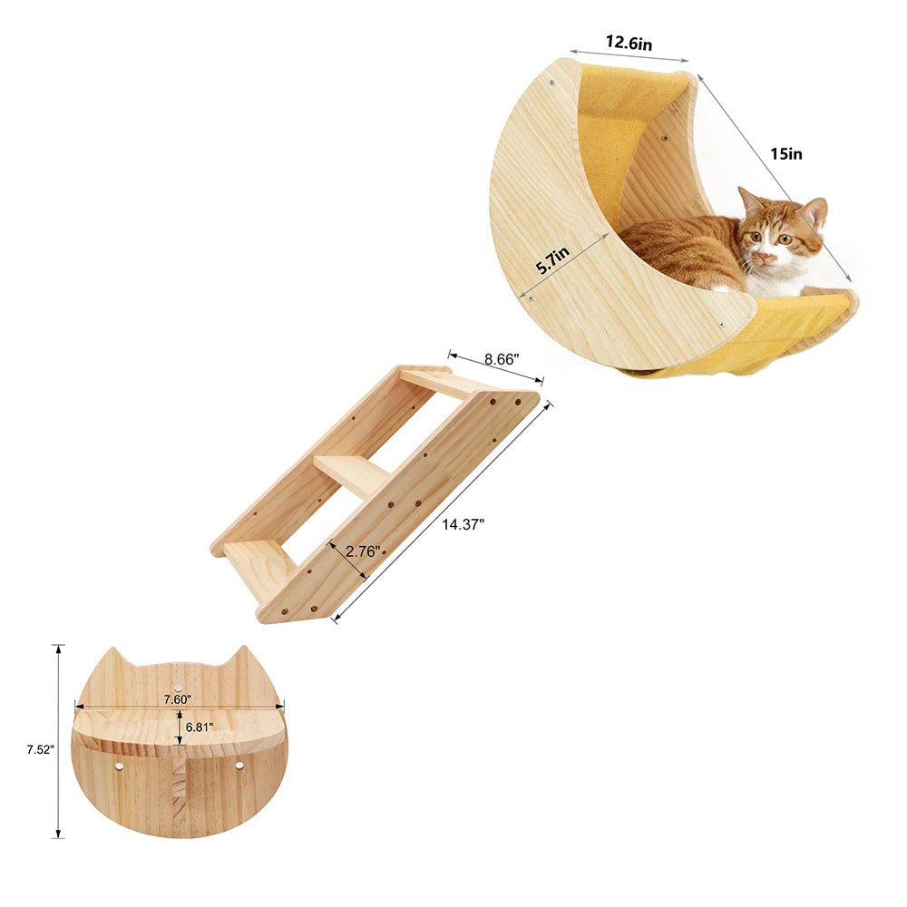 Cat Wall Climbing Shelves Moon Shaped