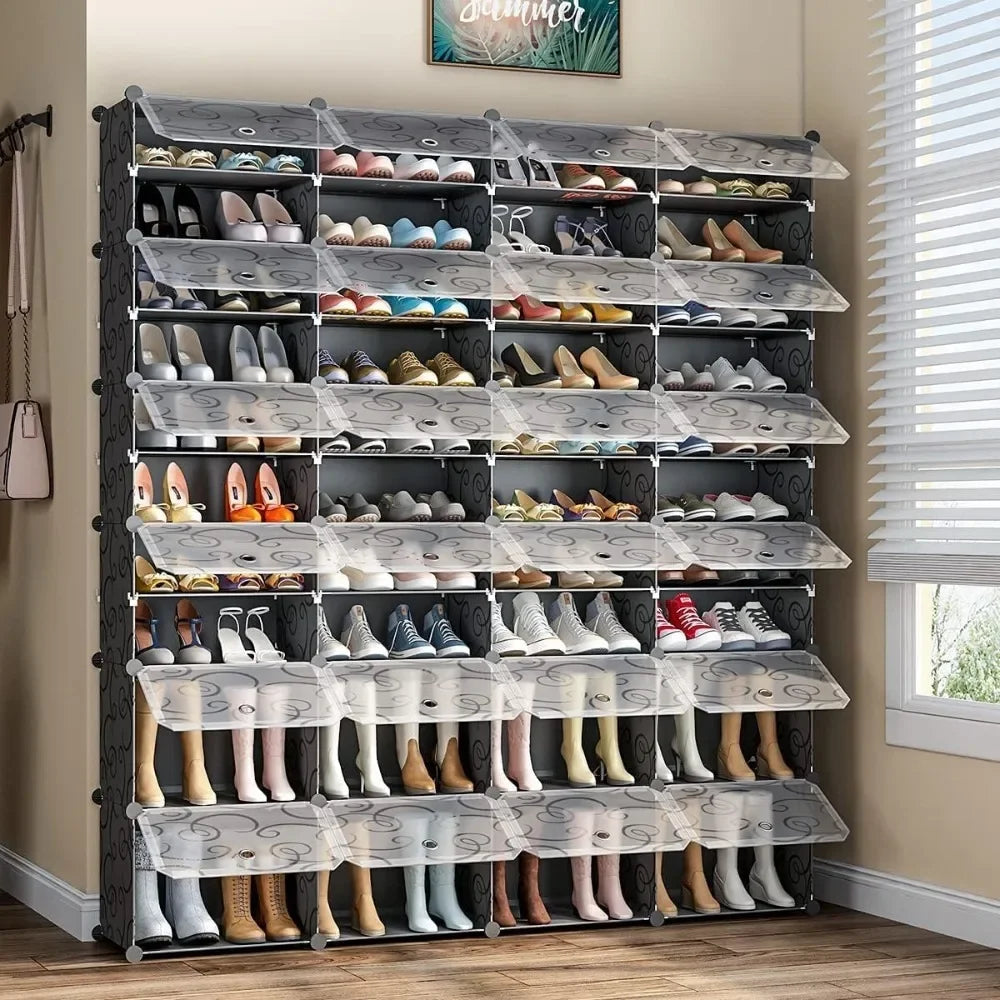 72 Pairs Shoe Organizer Expandable Storage Cabinet