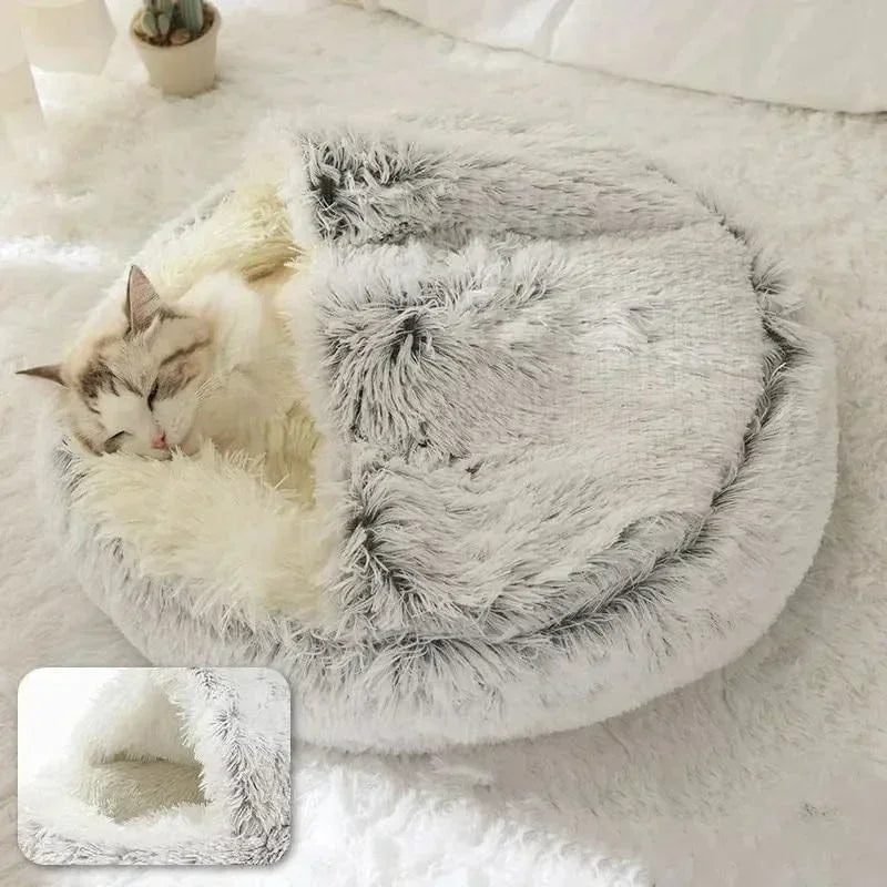 Plush Round Cat Bed Pet Mattress Warm Soft Comfortable