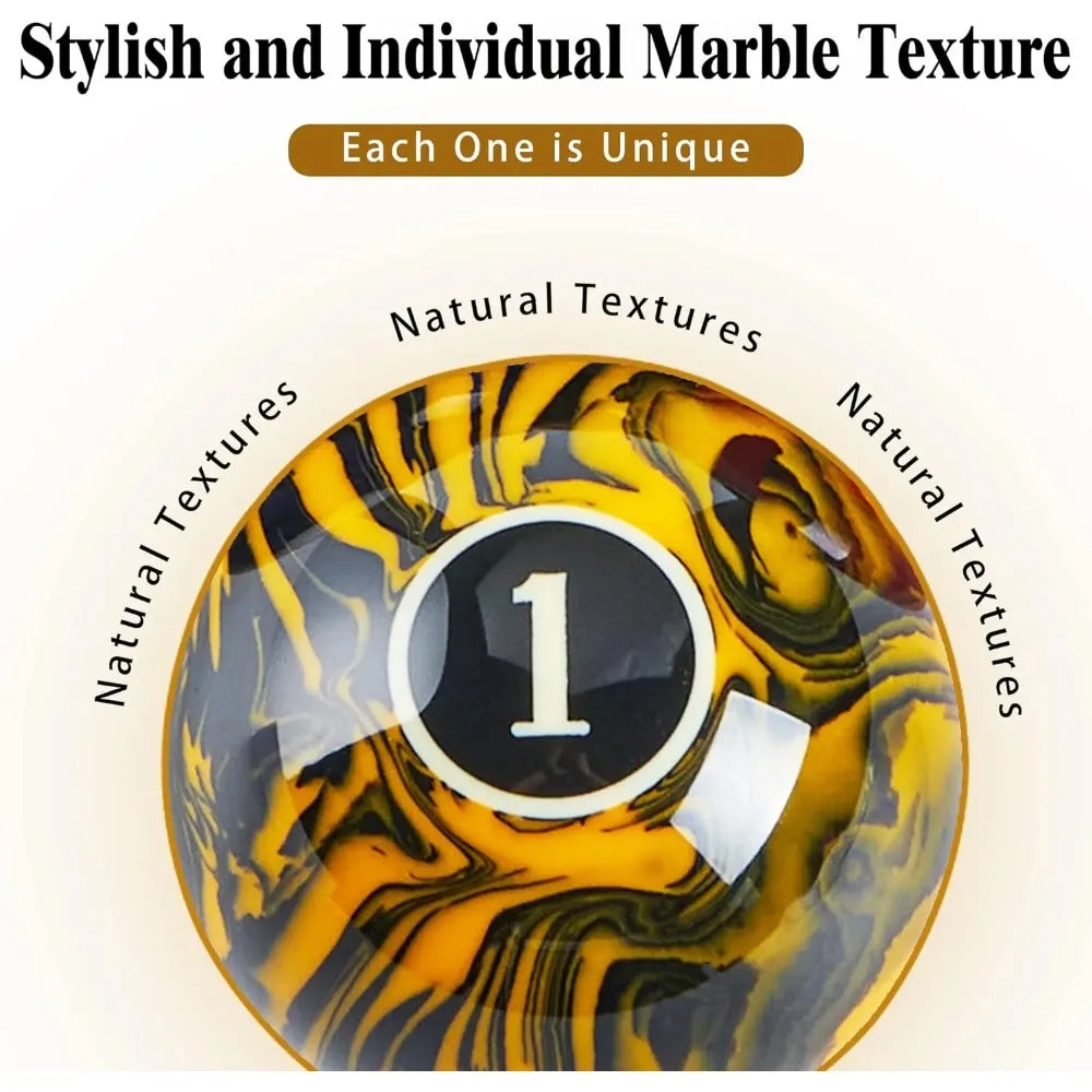 Regulation Size 16 Marble Look Pool Balls Billiard Set