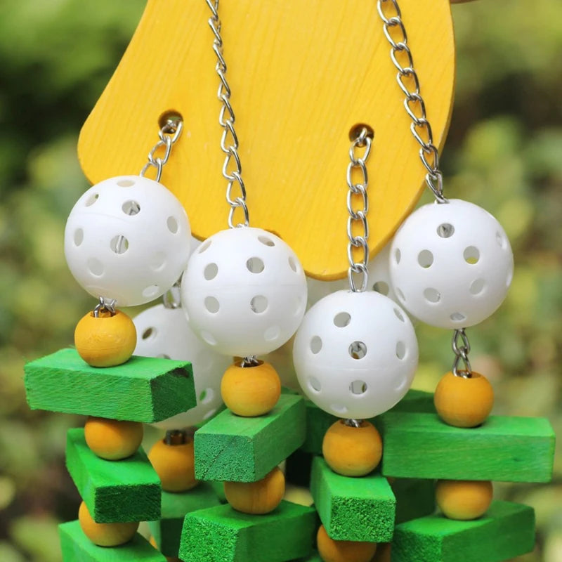 Pet Bird Chewing Toy Colorful Wooden Blocks