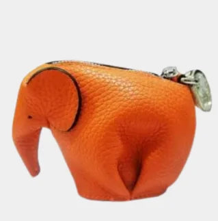 Elephant Shaped Coin Purse Genuine Leather