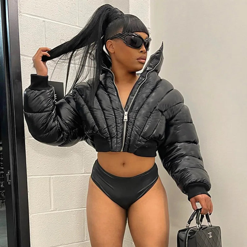 Cute High Waist Slim Bubble Short Down Jacket