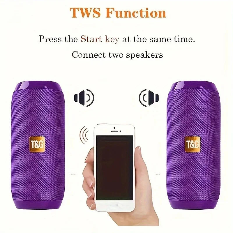 TG117 Portable Bluetooth Speaker Outdoor Wireless Woofer Free Call /FM/TF Card/USB Flash Drive Connect Mobile Phone/Tablet/TV