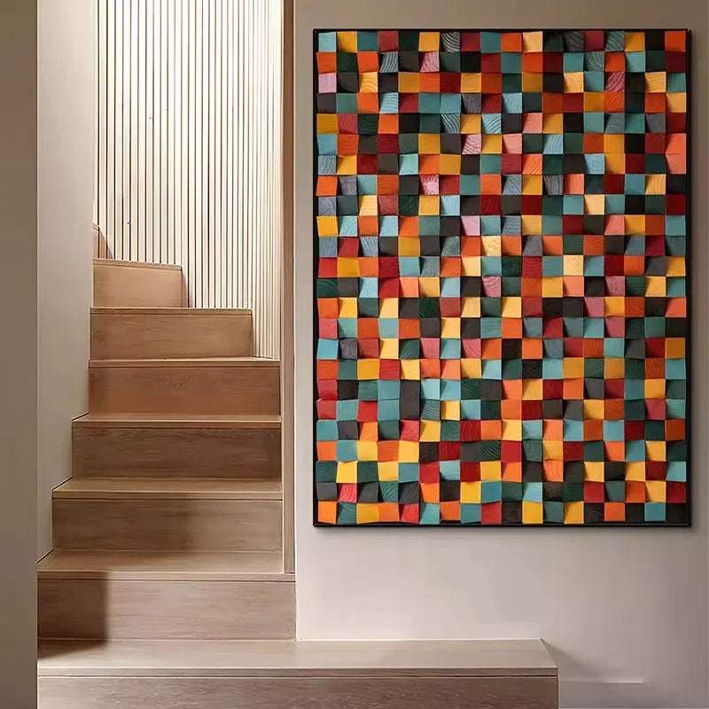 30x30cm Fashion 3D Art Wall Decor Mosaic Tile Solid Wood