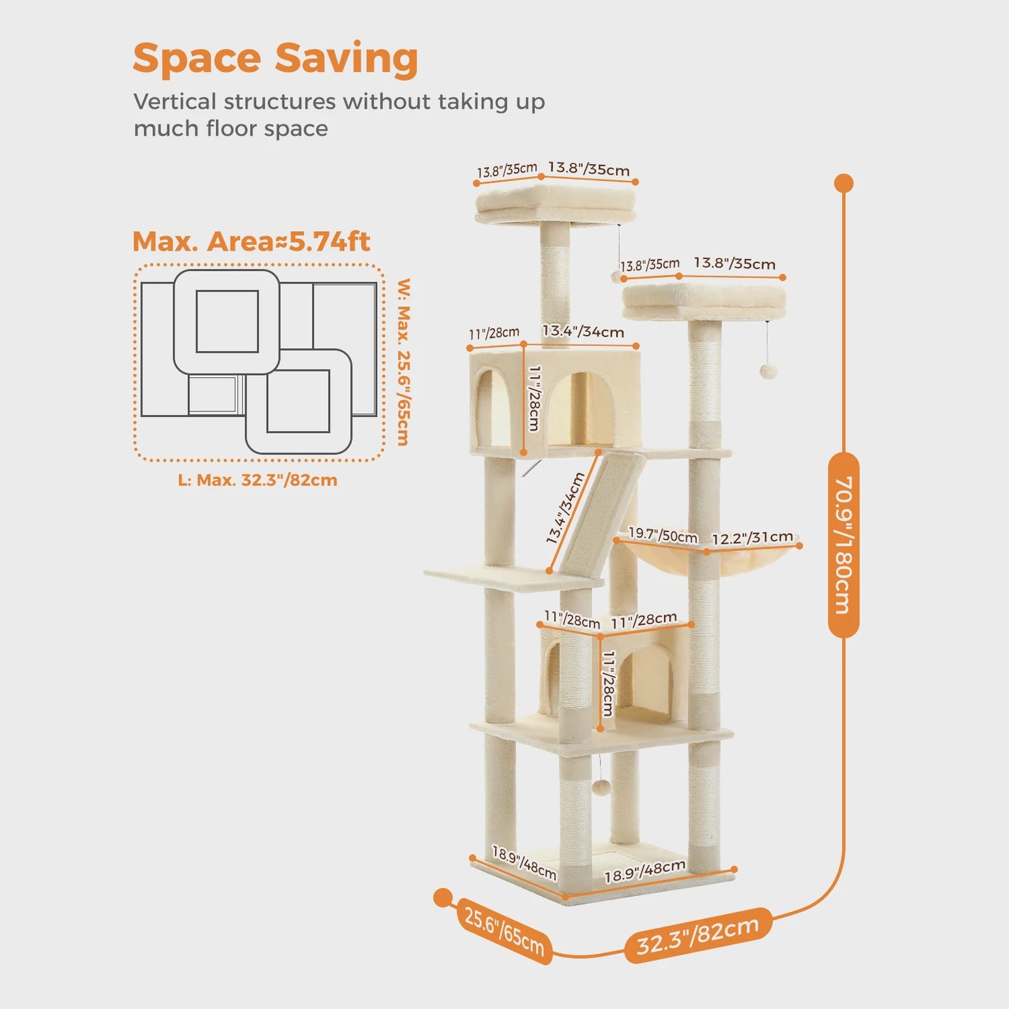 Multi-Level Cat Tree with Scratching Posts