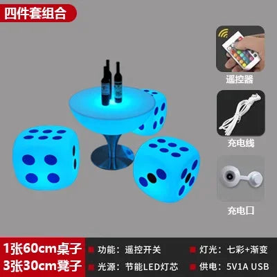 LED Luminous Bar KTV Outdoor Leisure Table and Chairs