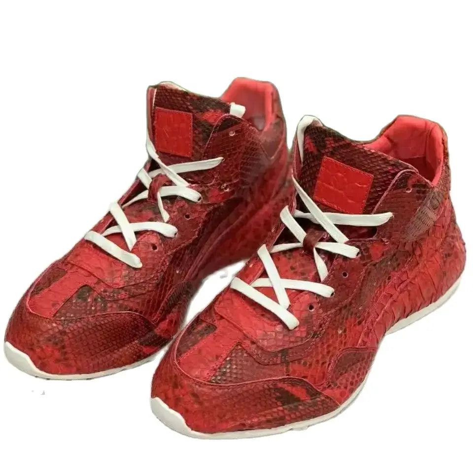 Snake Skin causal shoes genuine leather sneaker