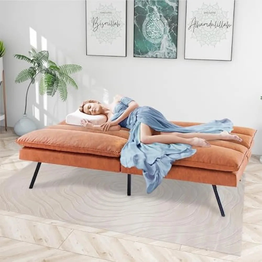 Faux Leather Memory Foam Sleeper Sofa