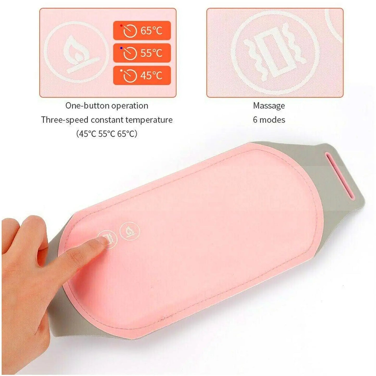 1pcs Menstrual Relief Heating Pad Vibration Massage For Back Belly Pain