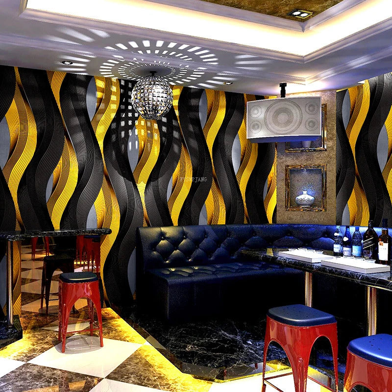 High-End Karaoke Hall 3D Reflective Wallpaper