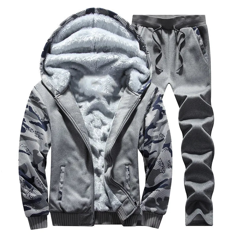 Men's Hooded Jacket Pants Two-Piece Set