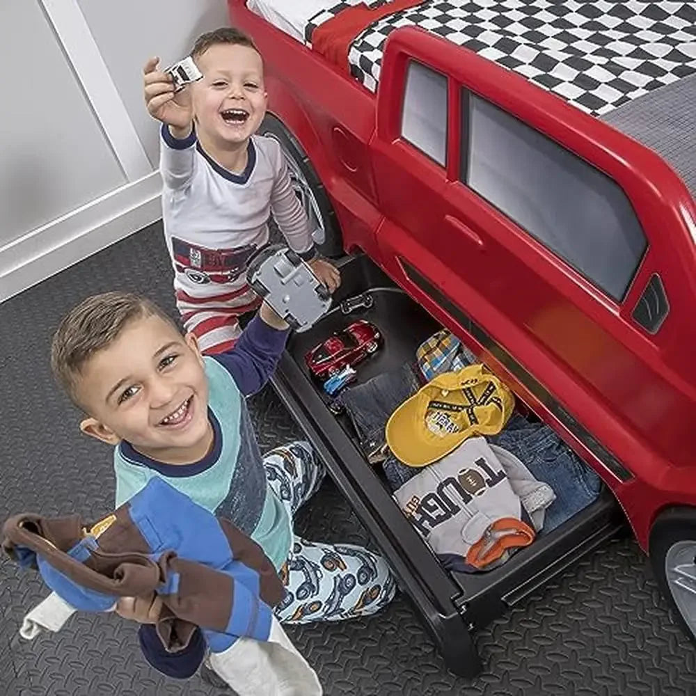 Twin Size Truck Car Bed with Working Headlights
