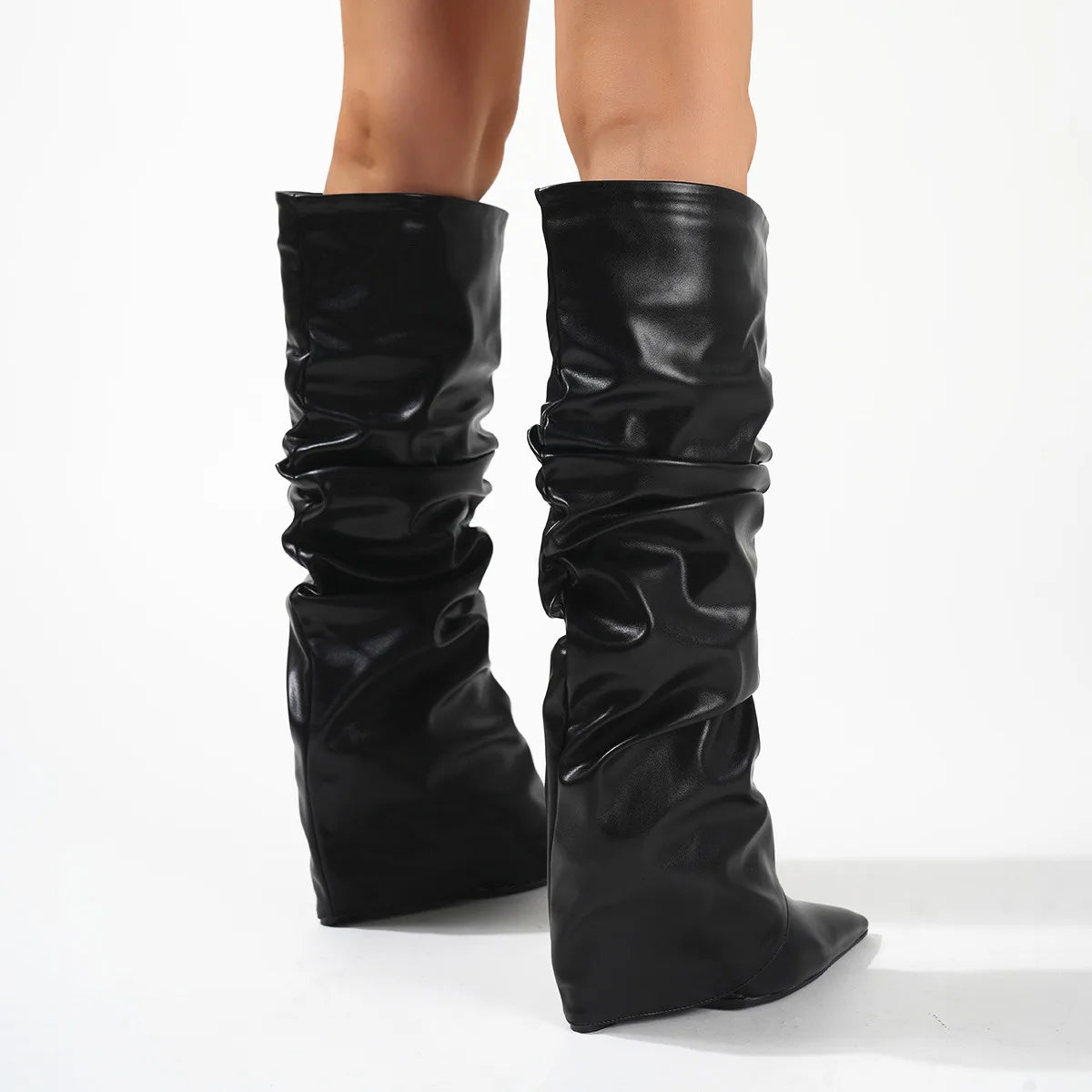 Sexy Mixed Colors Pointed Toe Women's Knee High Boots