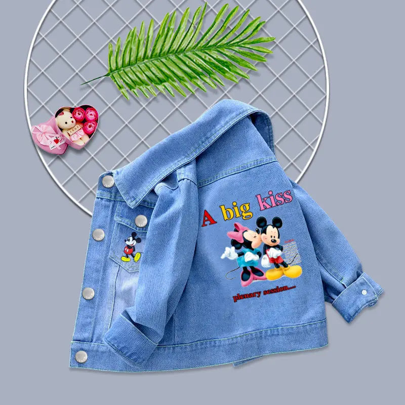 Boys Girls Mickey Minnie Mouse Denim Jacket