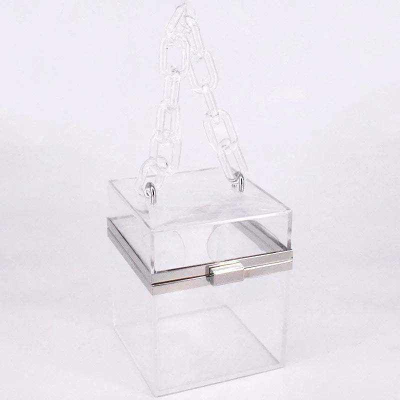 Transparent Square Acrylic Hand Bag