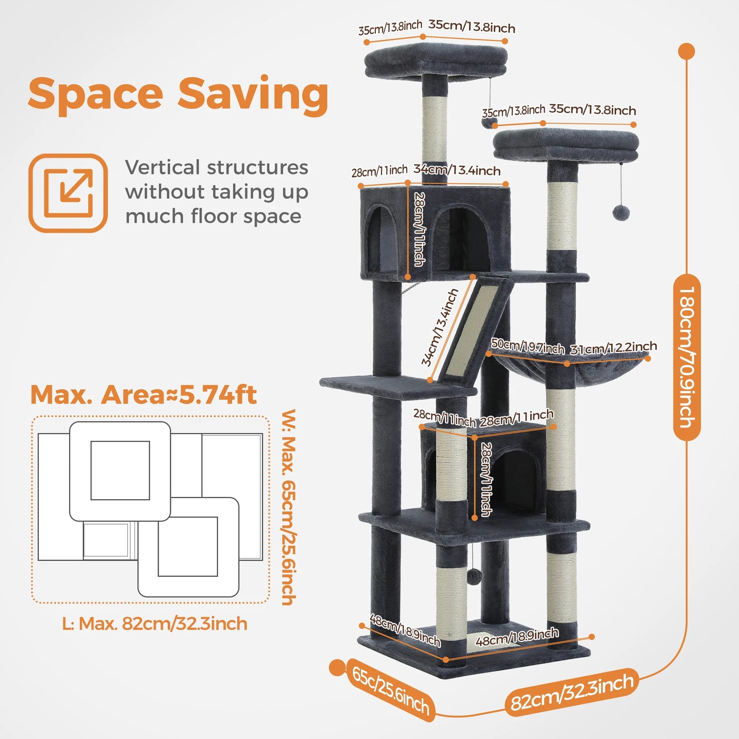 Multi-Level Cat Tree with Scratching Posts