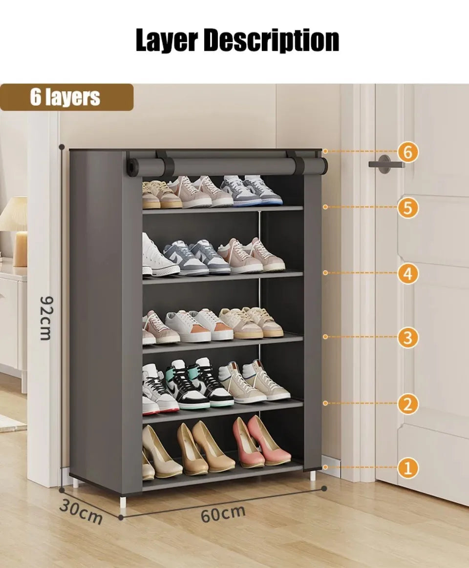 Shoe Rack Organizer Dustproof Space-Saving Shoe Shelf