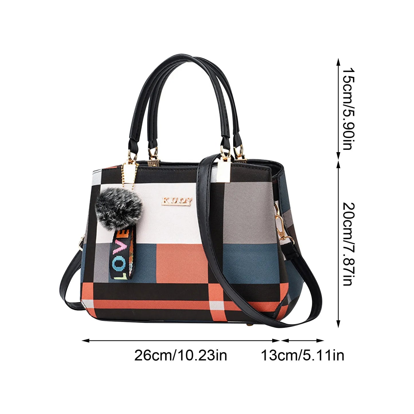 Plaid Pattern Shoulder Tote