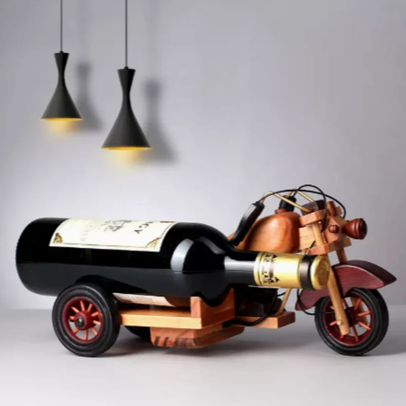 Handmade Wooden Wine Rack Motorcycle