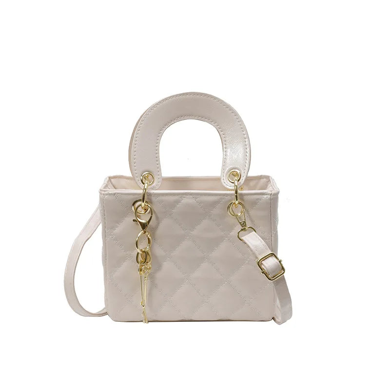 Fashionable Texture Diamond Grid Shoulder Bag