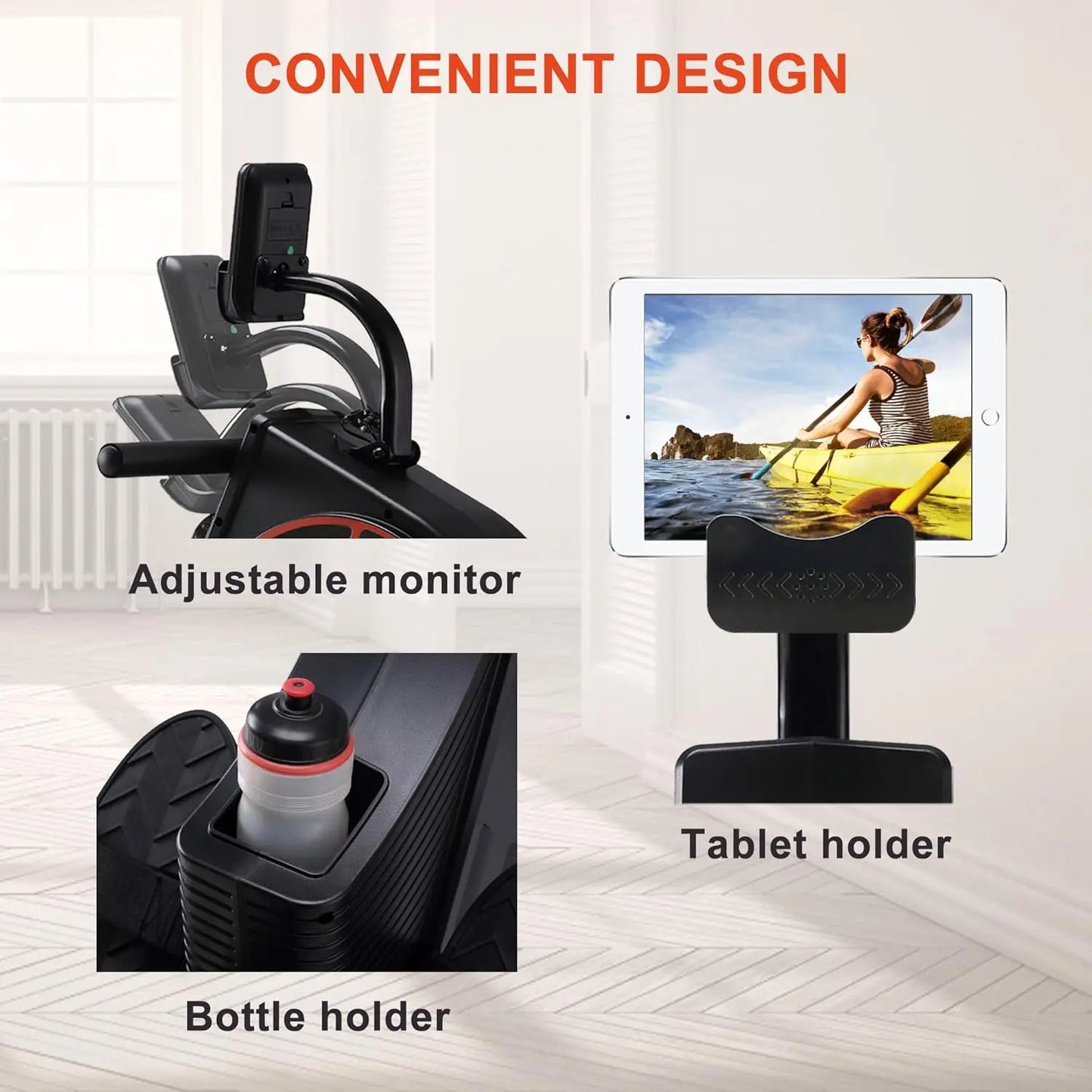 Magnetic Rowing Machine  w/16 Levels of Quiet Magnetic Resistance