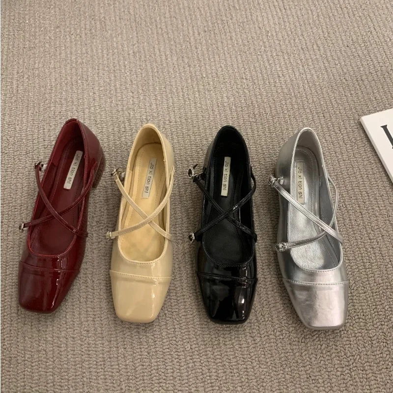 Retro Medium Heeled Women's Single Shoes