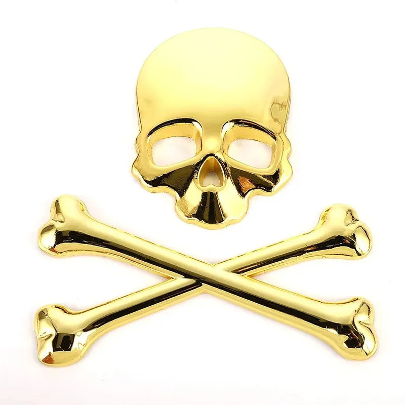 3D Metal Skull Skeleton Crossbones Car Motorcycle Sticker