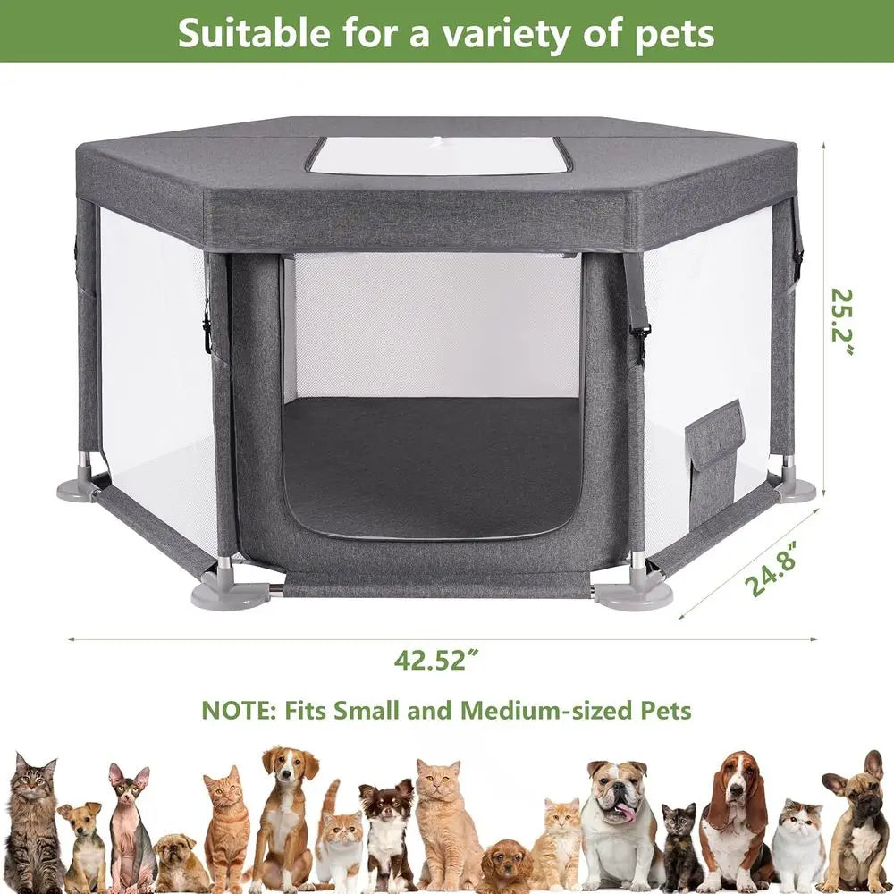 Indoor Puppy Playpen with Cover for Small Dogs & Cats