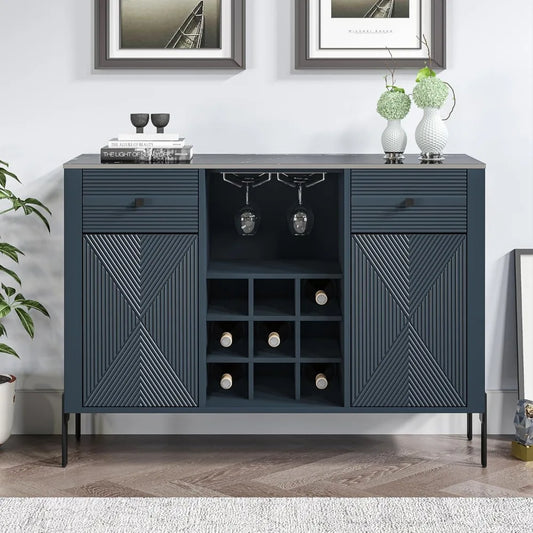 42 Inch Wine Cabinet with Two Doors & Drawers