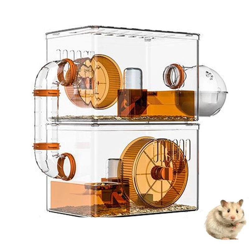 Transparent Hamster Guinea Pig Small Animal Habitat with Accessories