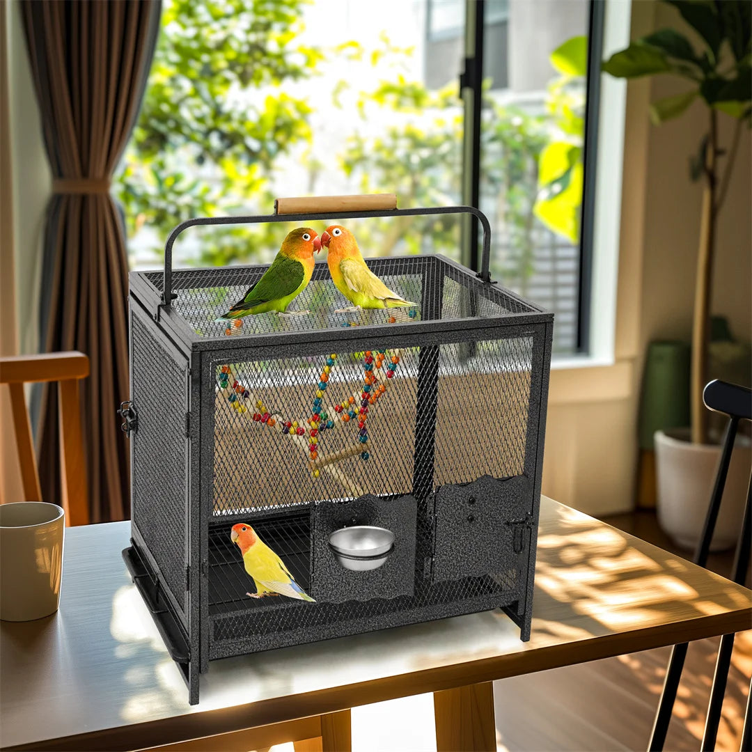 Portable Bird Cage Playpen Travel Carrier