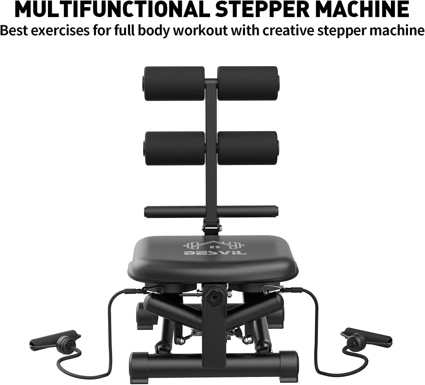 Stair Stepper with Resistance Bands AB Workout Machine