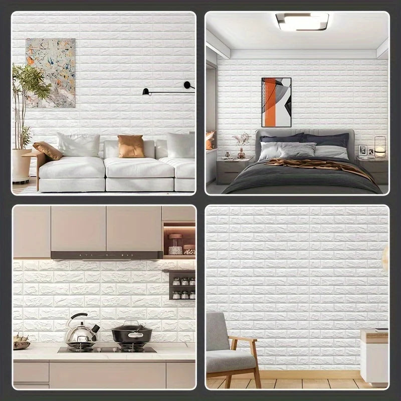 30/50 Piece Self-Adhesive Small Size Foam Waterproof Wallpaper 3d