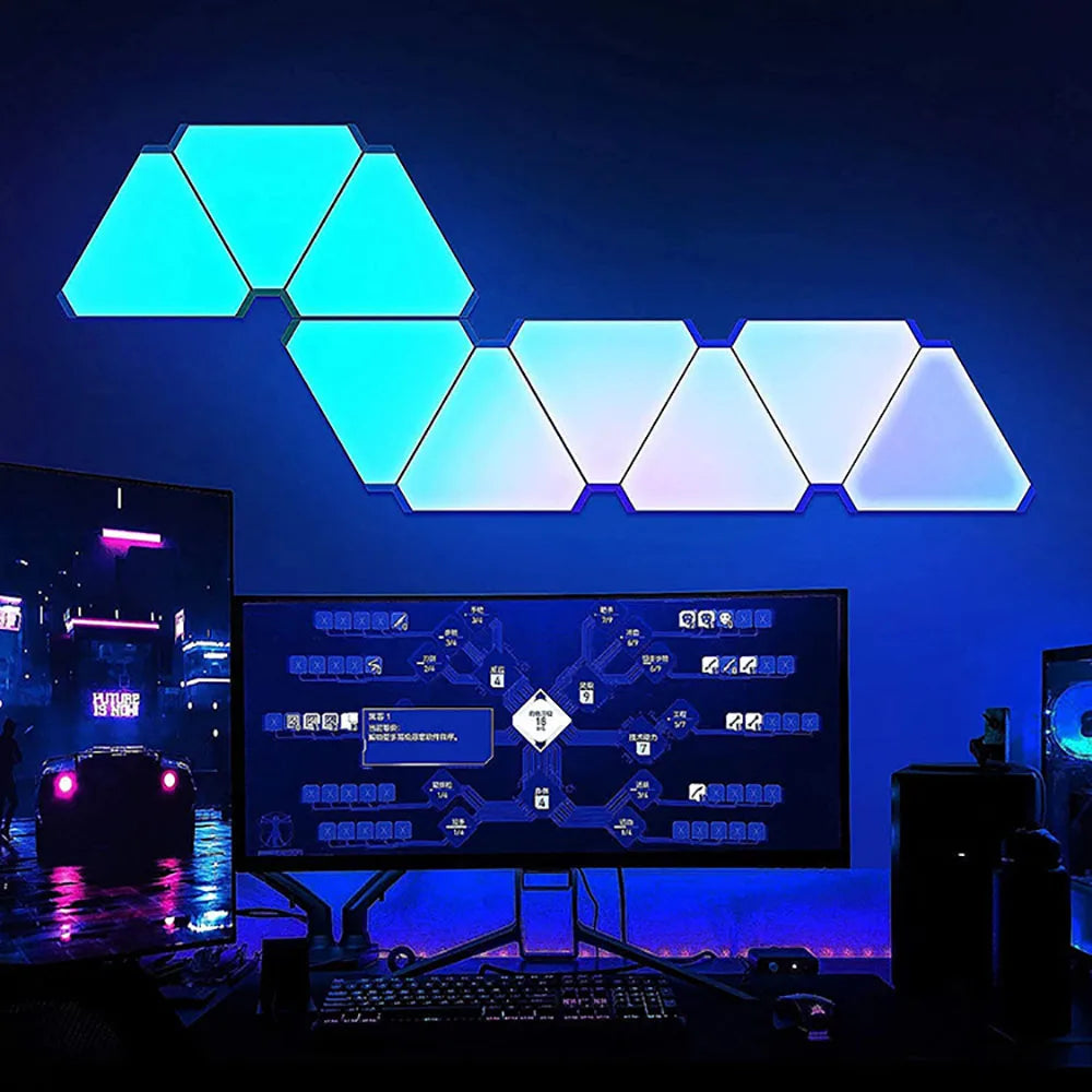 LED Triangular Quantum RGB Wall Lamp Decoration