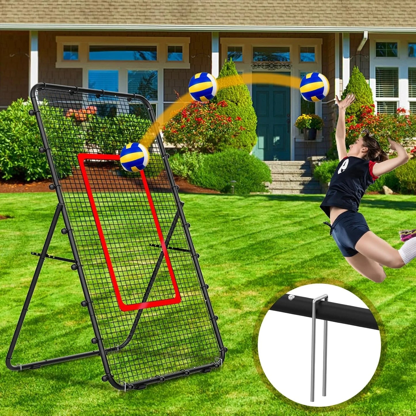 Adjustable 7x4ft Volleyball Net Backyard Hitting & Serving Practice