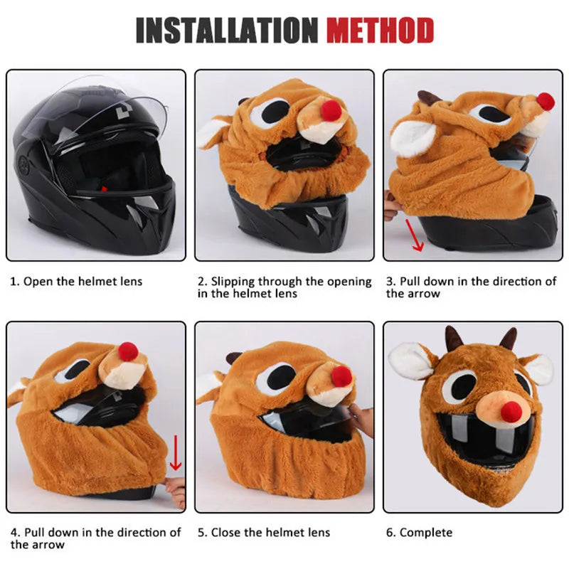 Uchoose Motorcycle Helmet Cover Cartoon Plush