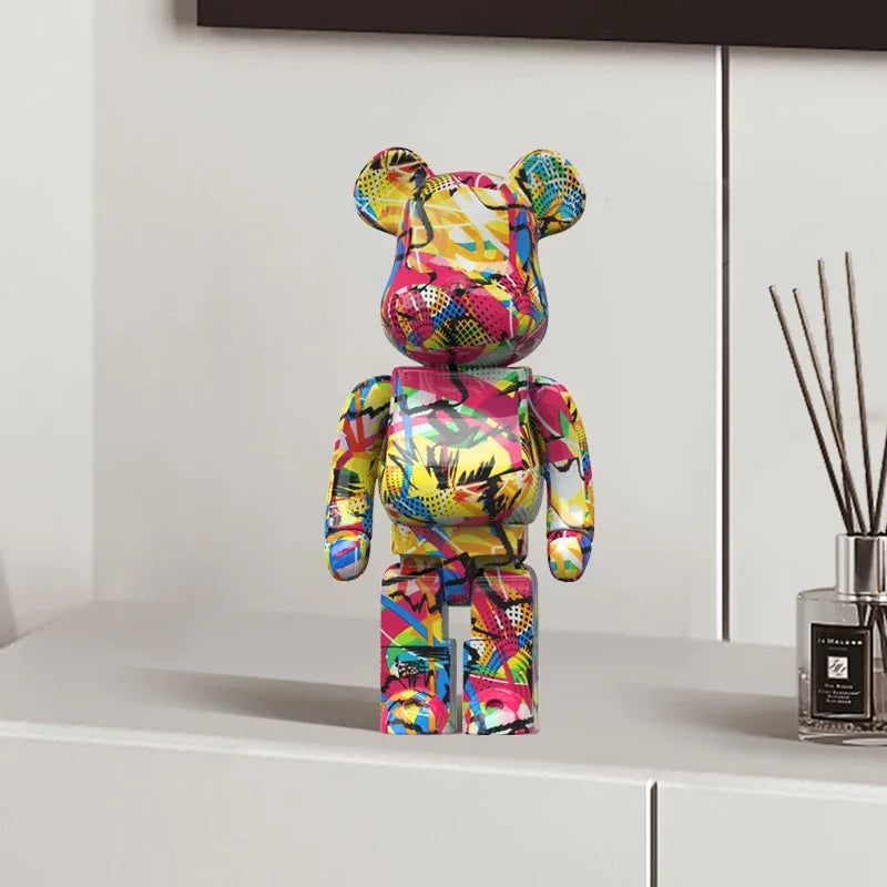 27cm/10Inches Graffiti Bear Figurine Home Decor