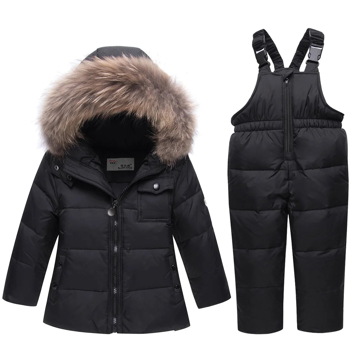 Winter Clothes Set Warm Down Jacket Coat + Overalls