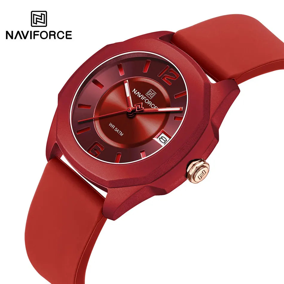 Women Quartz Silicone Strap Waterproof Sport Wristwatch