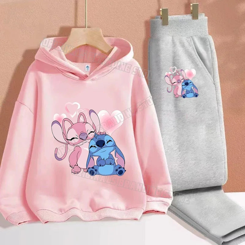 Lilo & Stitch Hoodie Set Casual Tracksuit