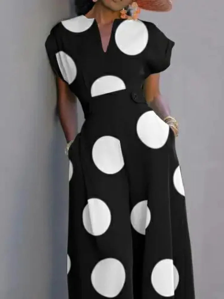 Fashion Polka Dot Wide Leg Jumpsuit