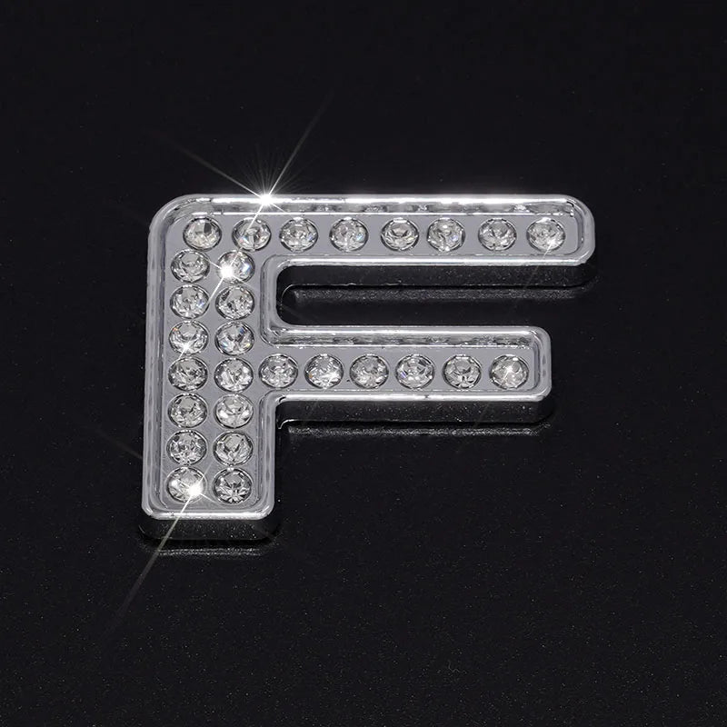 Silver Rhinestone Letters Numbers Car Stickers for Women and Girls