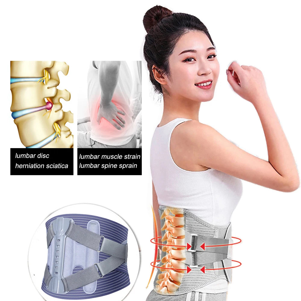 Waist Lumbar Lower Back Support Belt for Sciatica, Herniated Disc, Scoliosis Back Pain Relief