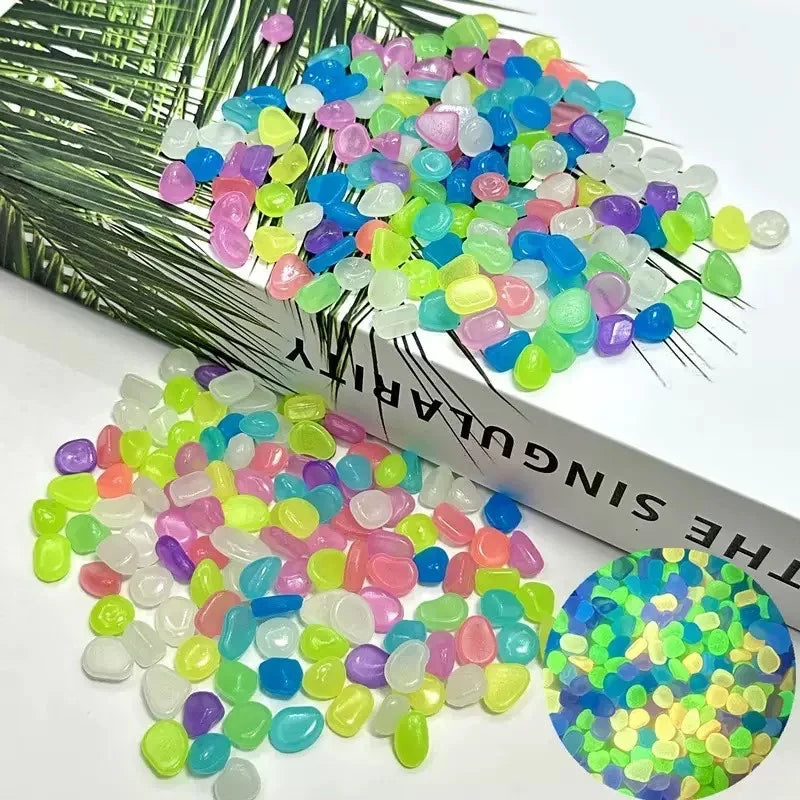 100-500pcs Reusable Luminous Stones for Garden