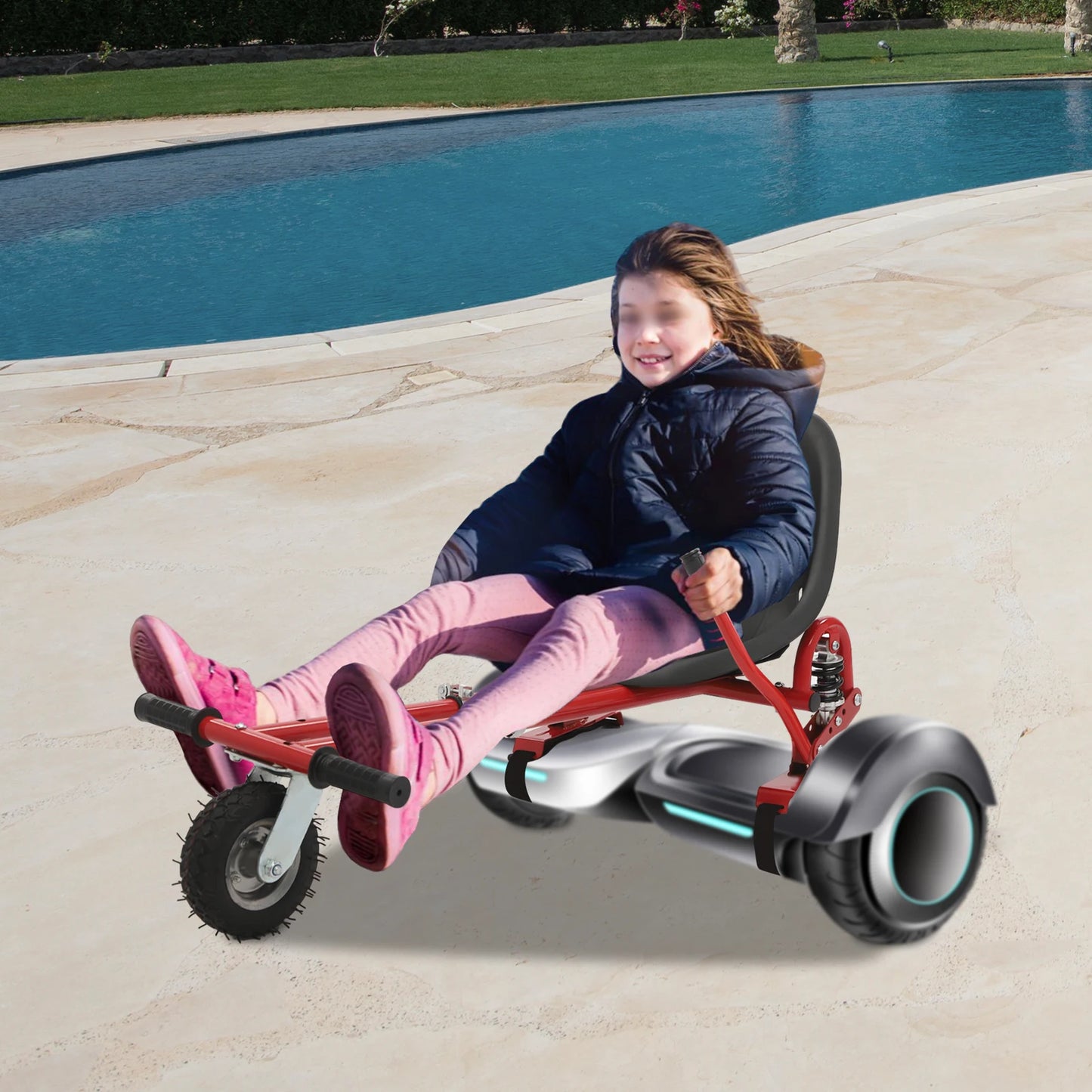Scooter with Wheel Adjustable Frame Seat Load 220 lbs