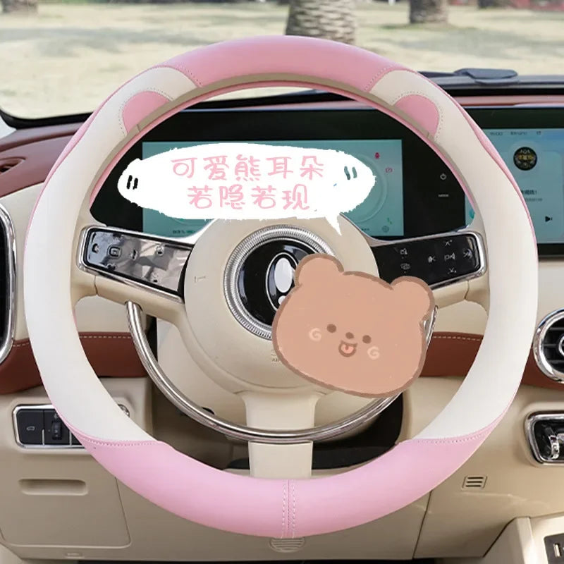 Cartoon Bear Ears Steering Wheel Cover